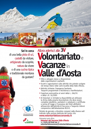 3V: Volontariato, Vacanze in Valle d'Aosta